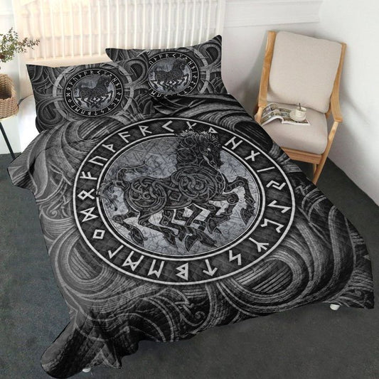 Viking Quilt Bed Set - ODIN HORSE CELTIC
