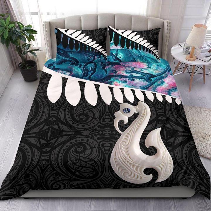 Aotearoa Bedding Set Silver Fern Manaia Paua Shell