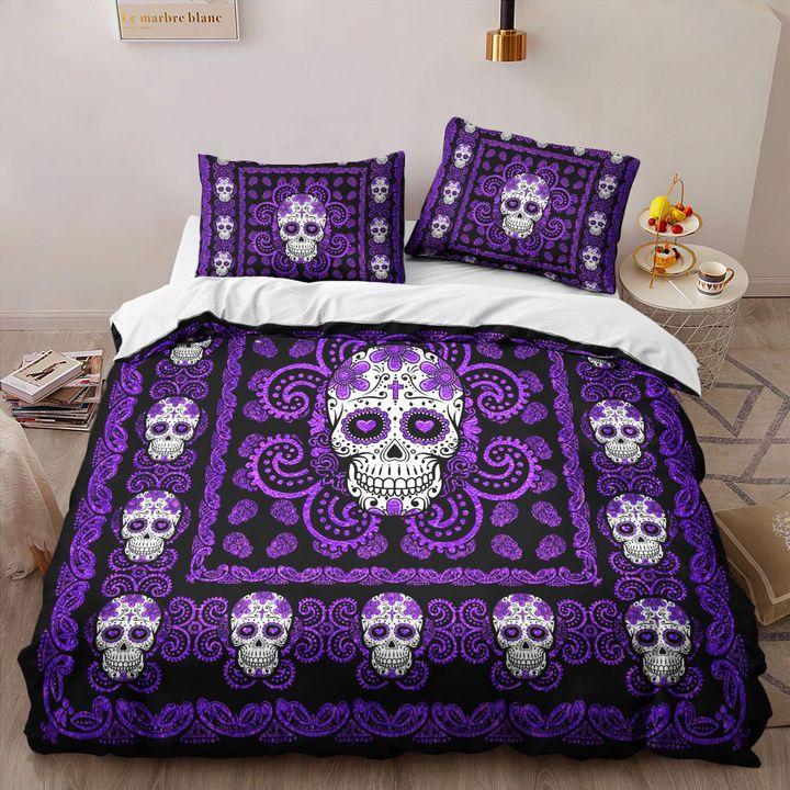 Sugar Skull Purple Pattern Premium Bedding Set DQB130721001
