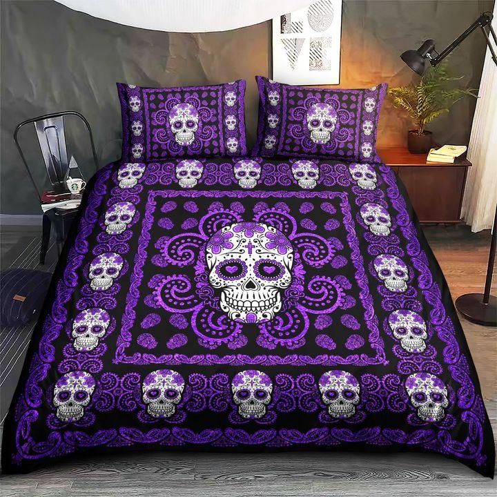 Sugar Skull Purple Pattern Premium Bedding Set DQB130721001