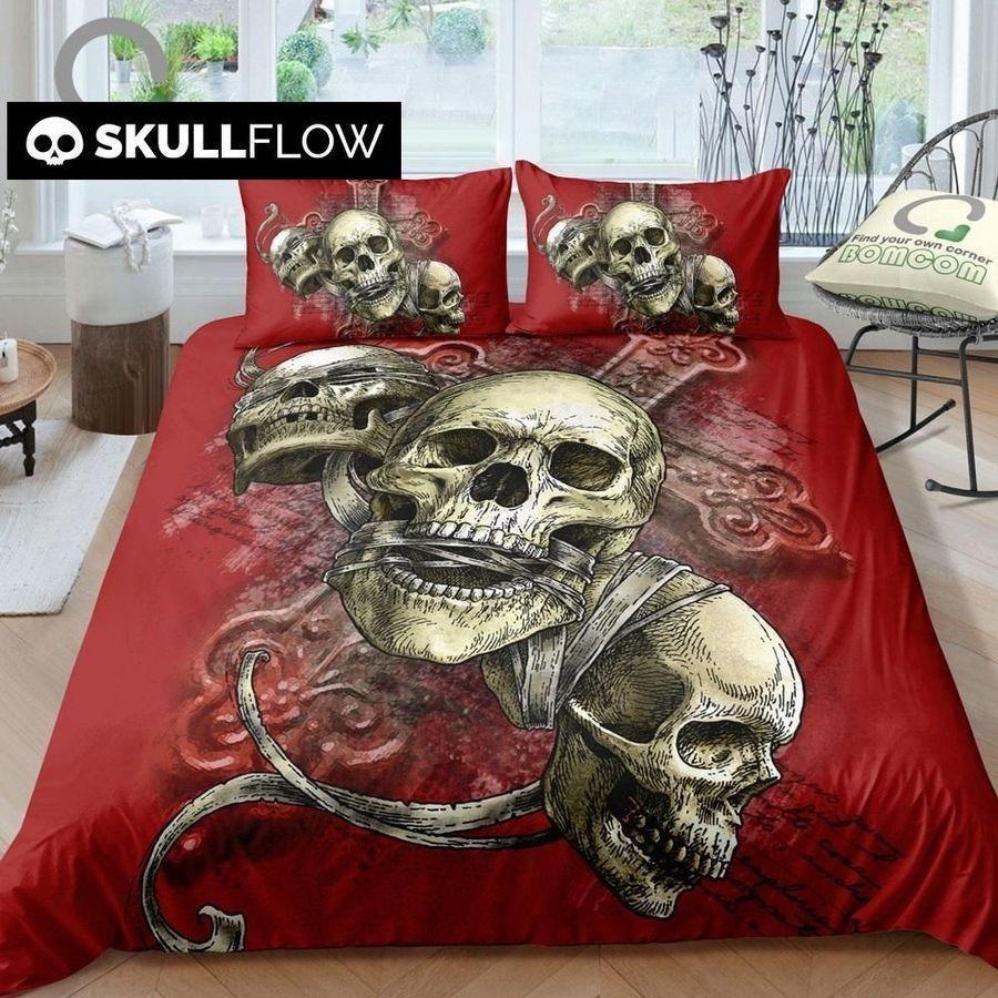 3D Cross Skulls Blind Deaf Dumb Bedding Set TA0708206