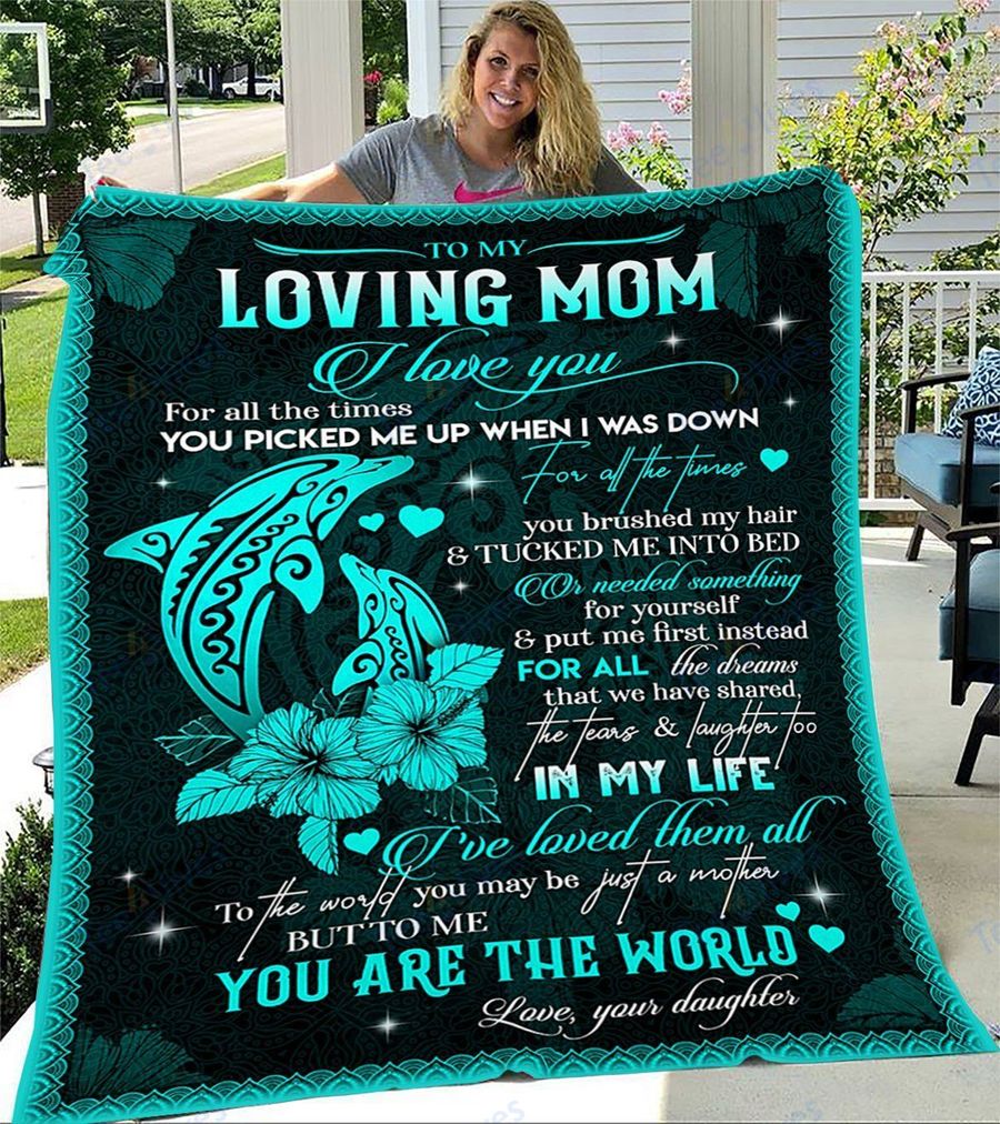 Custom Blanket Dolphin To My Mom From Daughter -Best Gift For Mom Mother -Sherpa Blanket TA