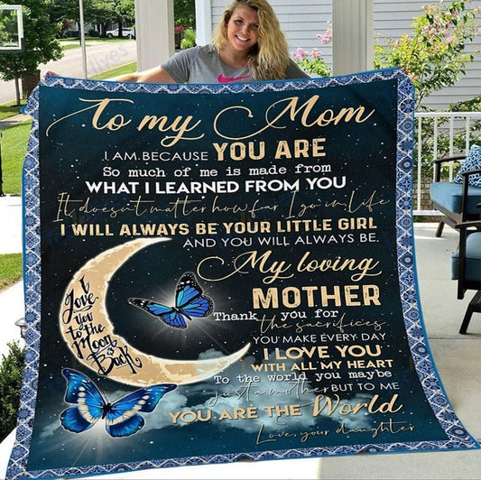 Custom Blanket To My Mom -Best Gift For Mom Mother -Sherpa Blanket TA