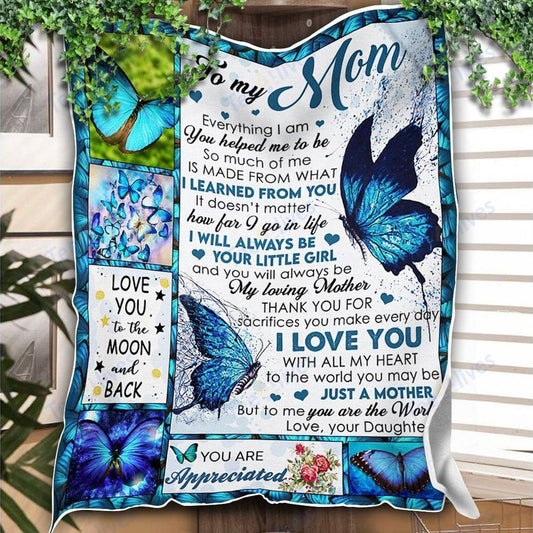 Custom Blanket To My Mother -Best Gift For Mom Mother -Sherpa Blanket TA