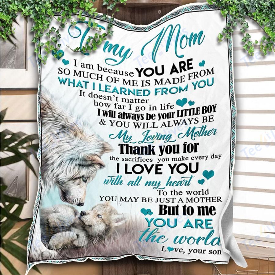 Custom Blanket Wolf To My Mother -Best Gift For Mom Mother -Sherpa Blanket TA