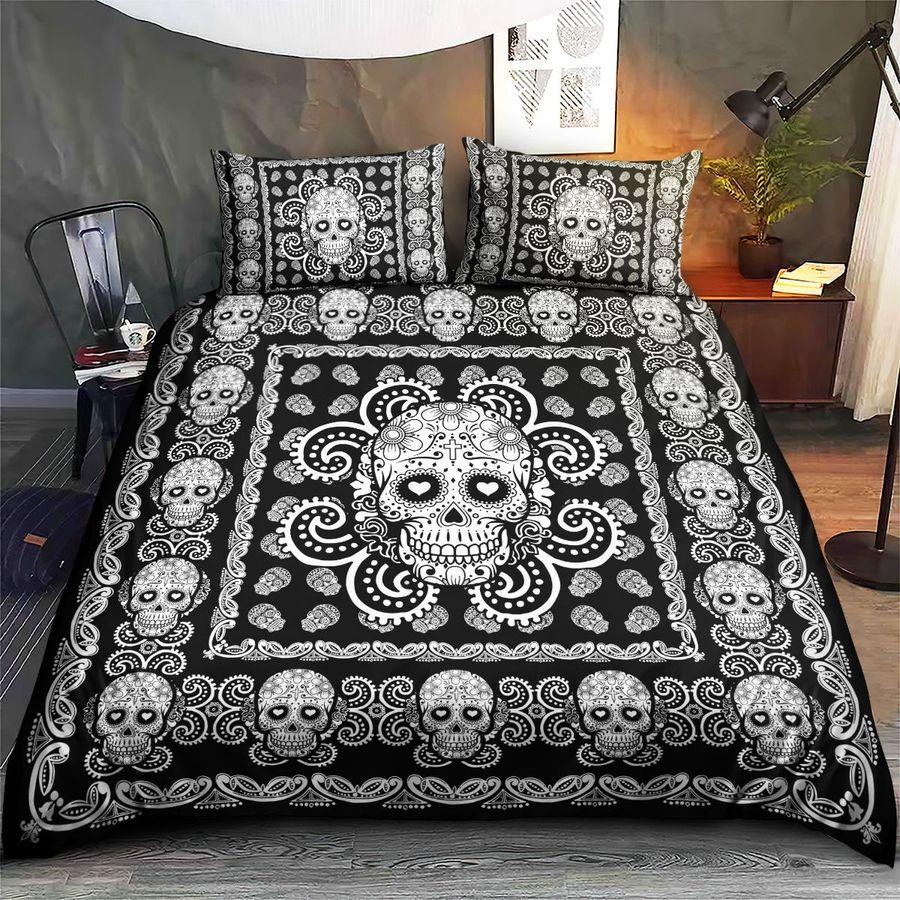 Sugar Skull Black And White Pattern Premium Bedding Set 15072103.CTN