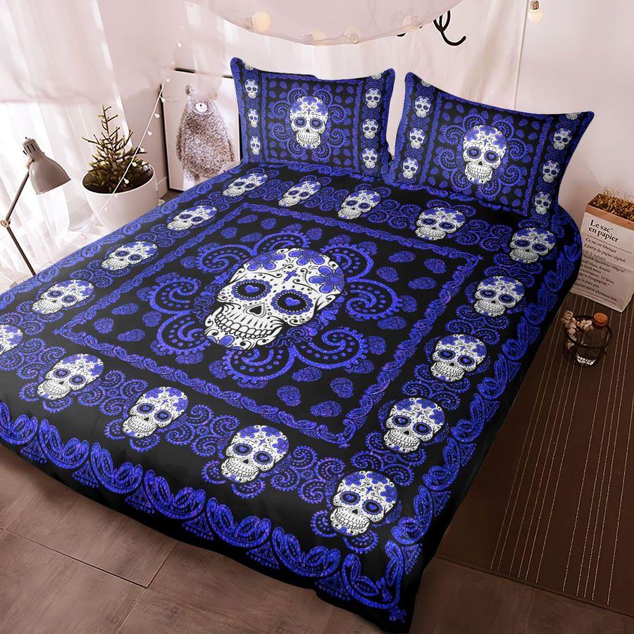 Sugar Skull Navy Pattern Premium Bedding Set 15072105.CTN