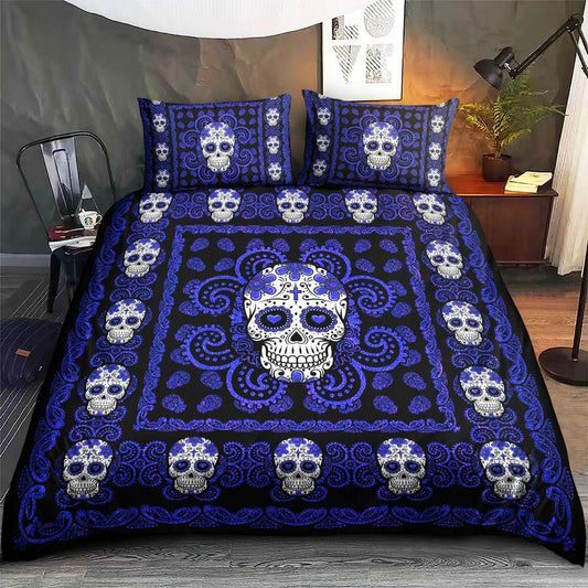 Sugar Skull Navy Pattern Premium Bedding Set 15072105.CTN