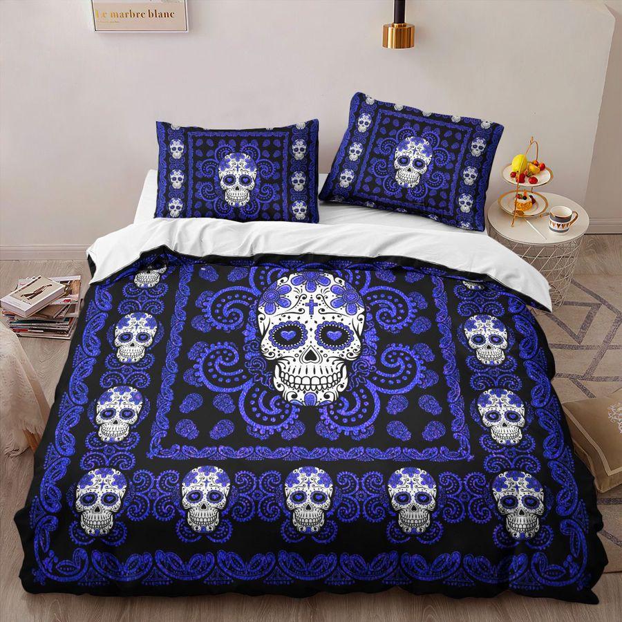 Sugar Skull Navy Pattern Premium Bedding Set 15072105.CTN