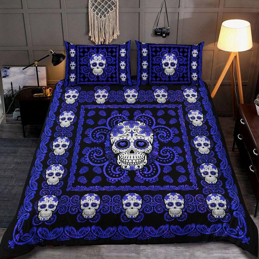 Sugar Skull Navy Pattern Premium Bedding Set 15072105.CTN