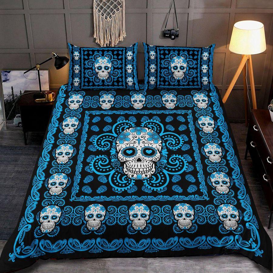 Sugar Skull Blue Pattern Premium Bedding Set 15072107.CTN