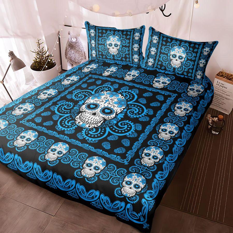 Sugar Skull Blue Pattern Premium Bedding Set 15072107.CTN