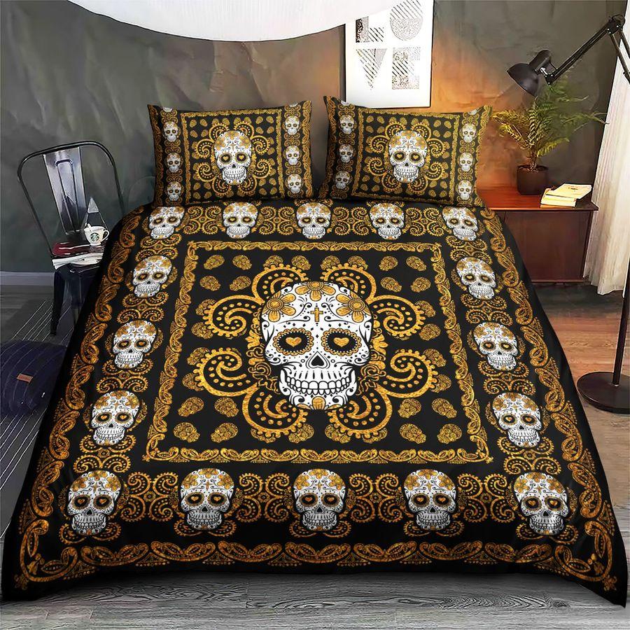 Sugar Skull Gold Pattern Premium Bedding Set 15072110.CTN