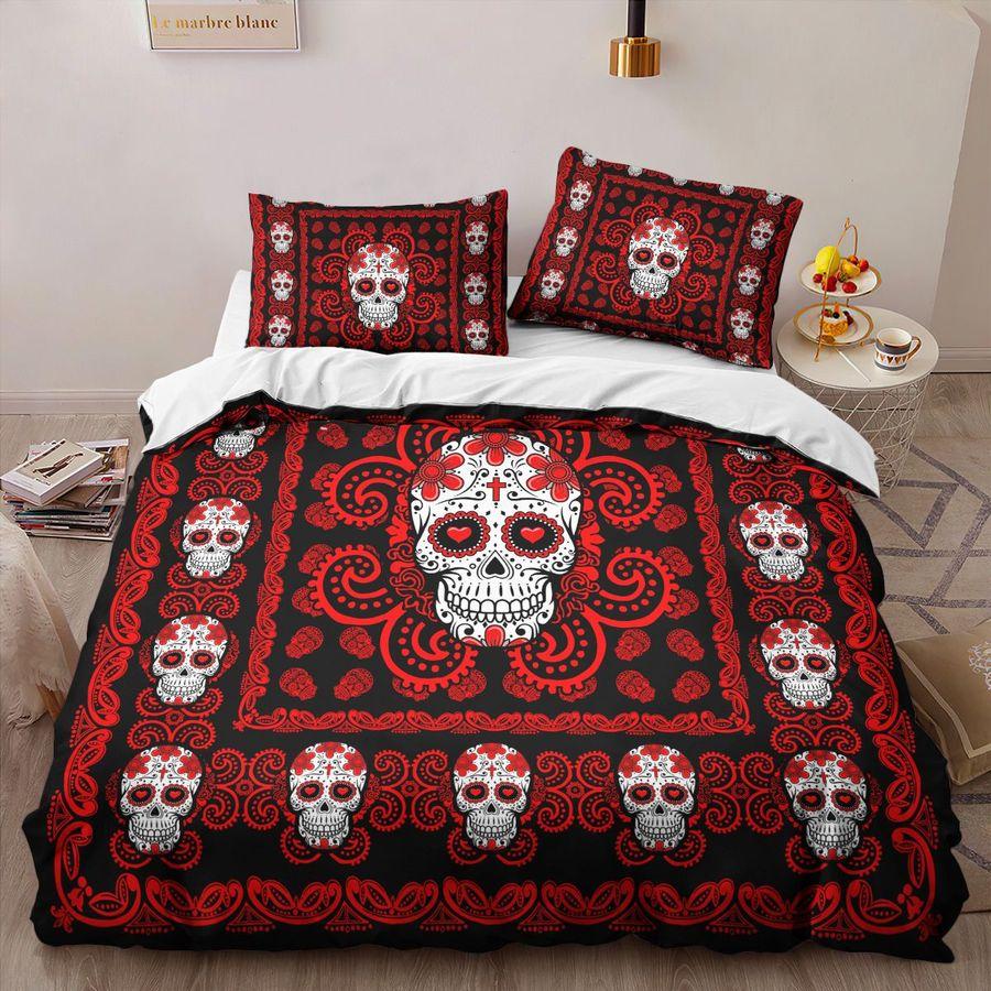 Sugar Skull Red Pattern Premium Bedding Set 15072109.CTN