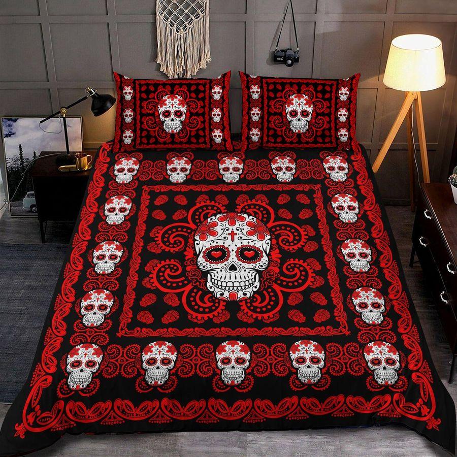 Sugar Skull Red Pattern Premium Bedding Set 15072109.CTN