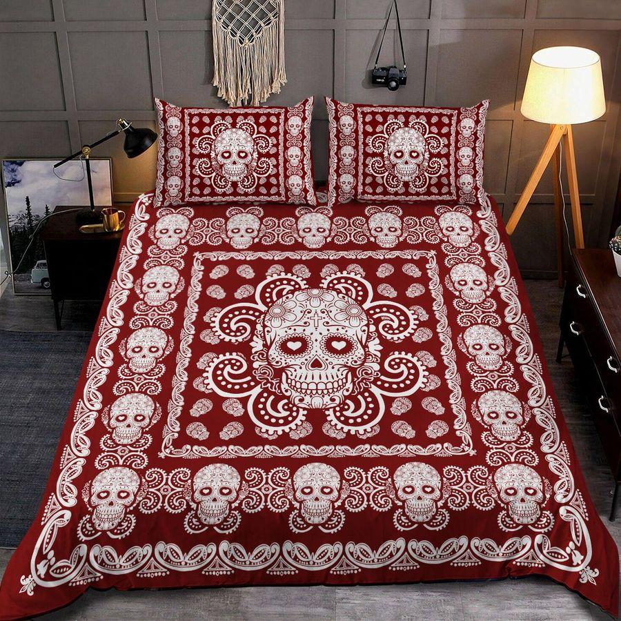 Sugar Skull Red And White Pattern Premium Bedding Set 15072111.CTN