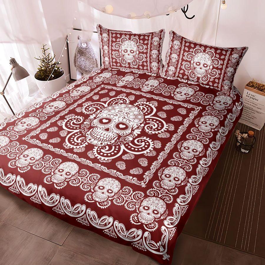 Sugar Skull Red And White Pattern Premium Bedding Set 15072111.CTN