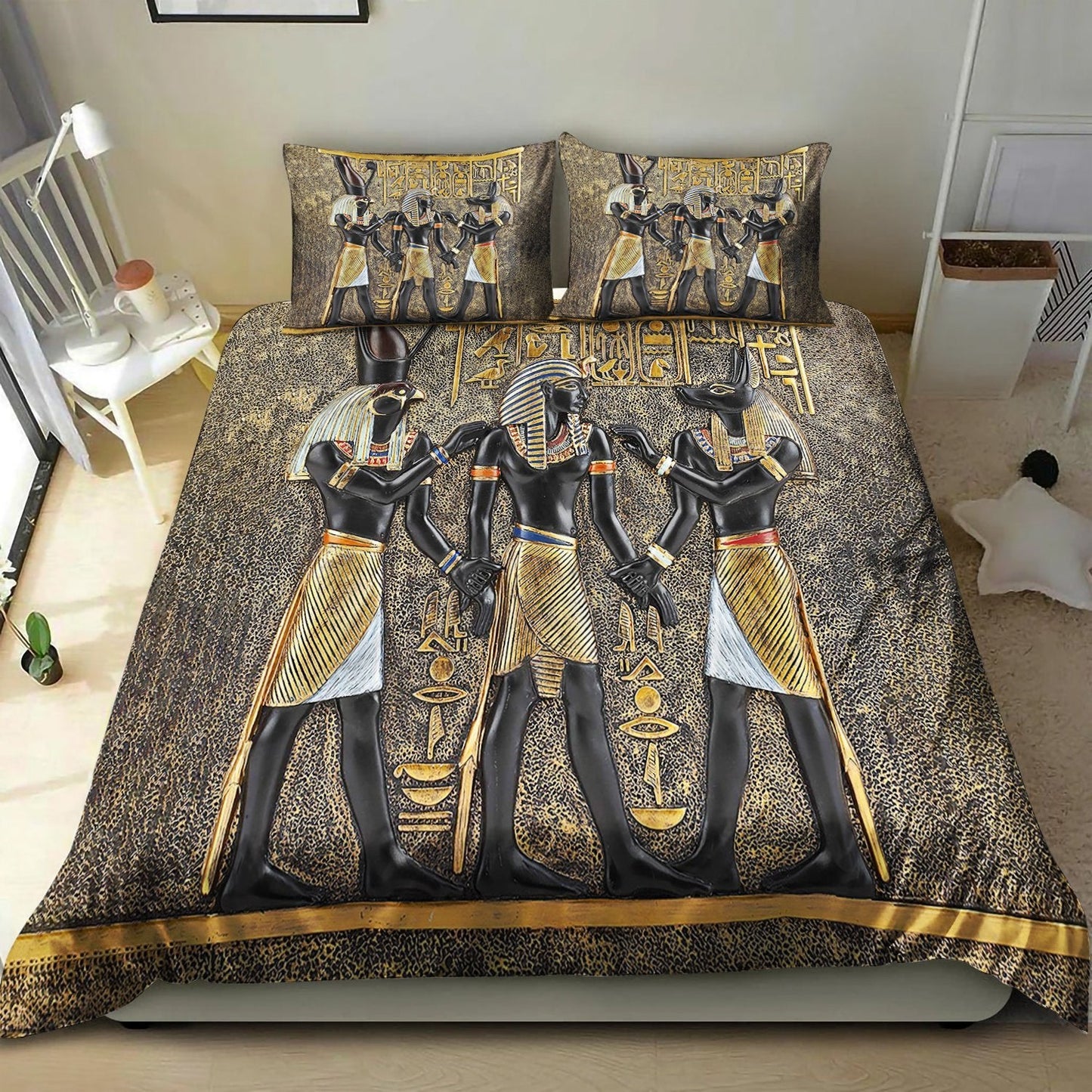 Ancient Egypt Horus Anubis Bedding Set
