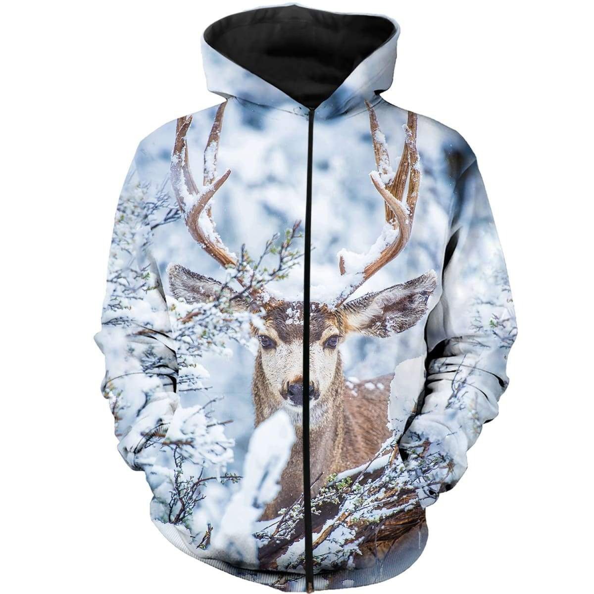 Winter Deer 3D Printed DC018 - Amaze Style™-Apparel