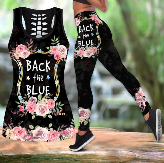 Back The Bue Combo Tank Top + Legging QB07042001