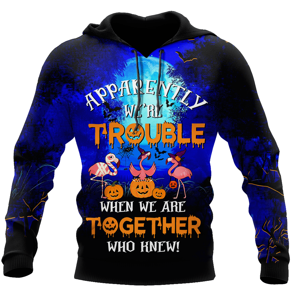 Unisex All Over Printed Halloween Flamingo Shirts MEI