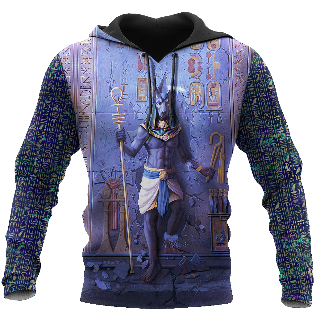Anubis Face Blue Egypt Ancient 3D All Over Printed Clothes-Apparel-MP-Hoodie-S-Vibe Cosy™