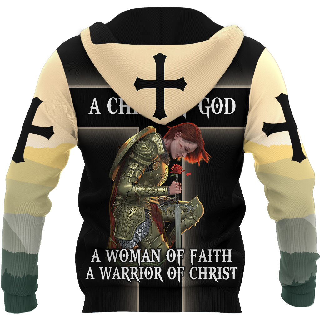 A CHILD OF GOD A WOMAN OF FAITH A WARRIOR OF CHRIST ALL OVER PRINTED SHIRTS - Amaze Style™-Apparel