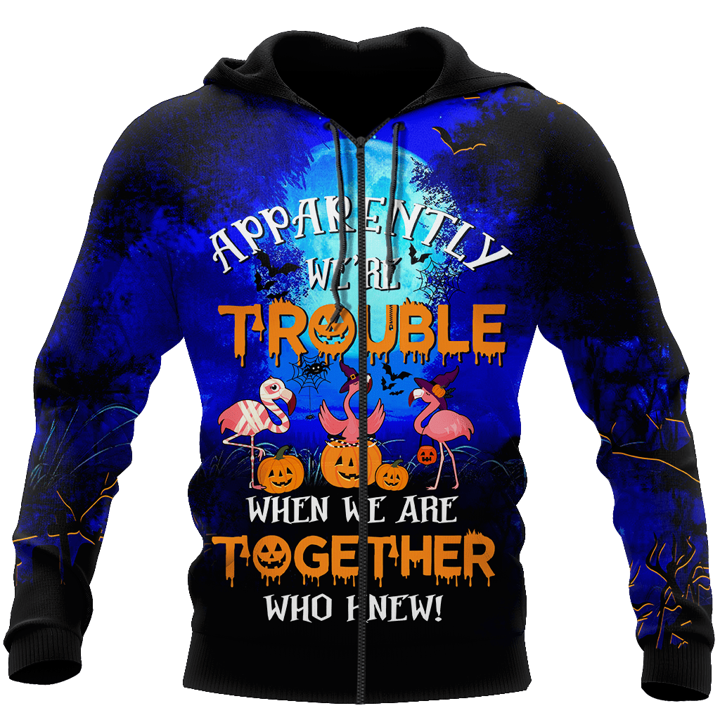 Unisex All Over Printed Halloween Flamingo Shirts MEI