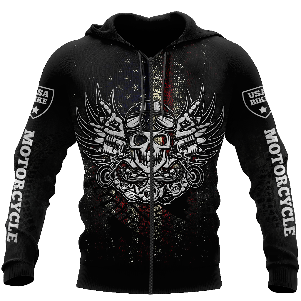 Awesome Skull Motorbike Combo Hoodie AM072060-LAM-Apparel-LAM-Zipped Hoodie-S-Vibe Cosy™