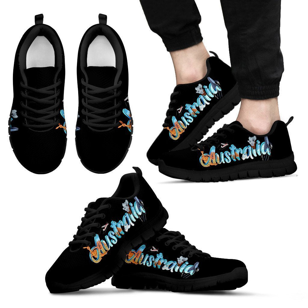 Australia Shoes With Symbol Sneakers Black/White NN8 - Amaze Style™-SNEAKERS