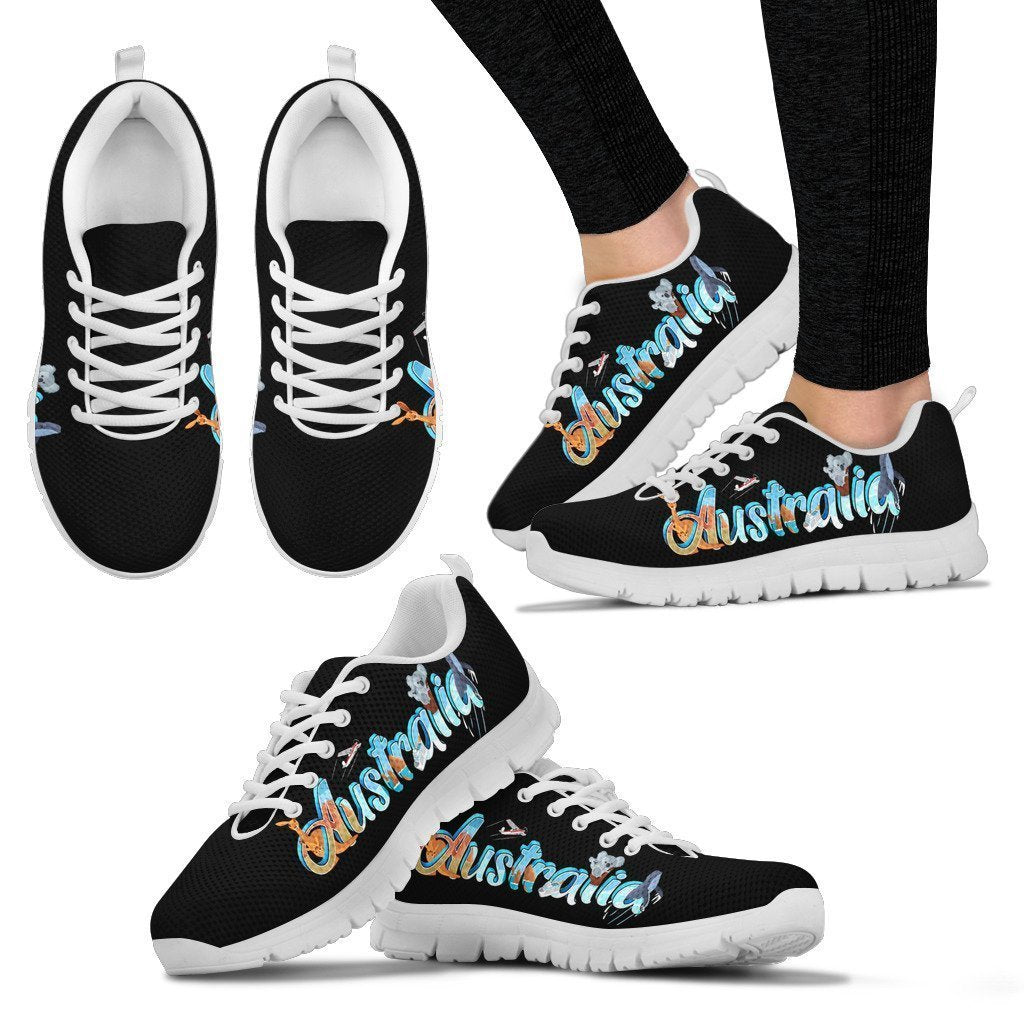 Australia Shoes With Symbol Sneakers Black/White NN8 - Amaze Style™-SNEAKERS