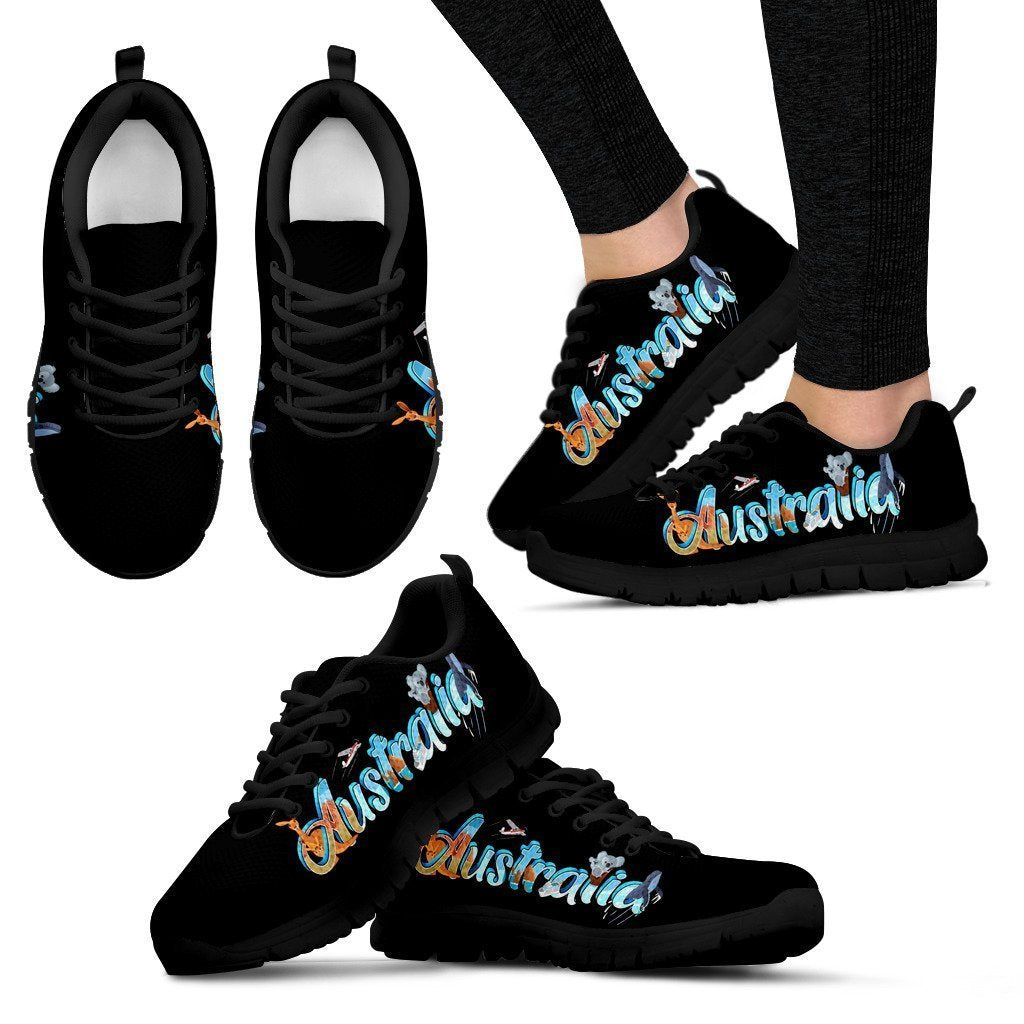 Australia Shoes With Symbol Sneakers Black/White NN8 - Amaze Style™-SNEAKERS