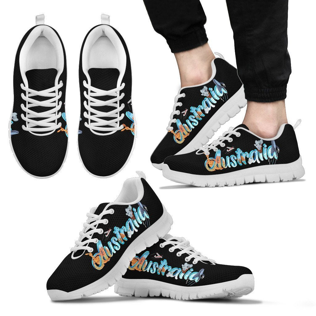 Australia Shoes With Symbol Sneakers Black/White NN8 - Amaze Style™-SNEAKERS