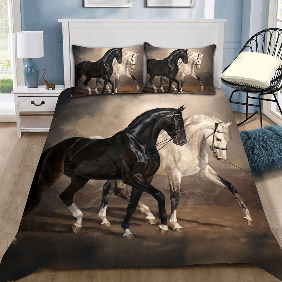 Black And White Horses Bedding Set QB06182002