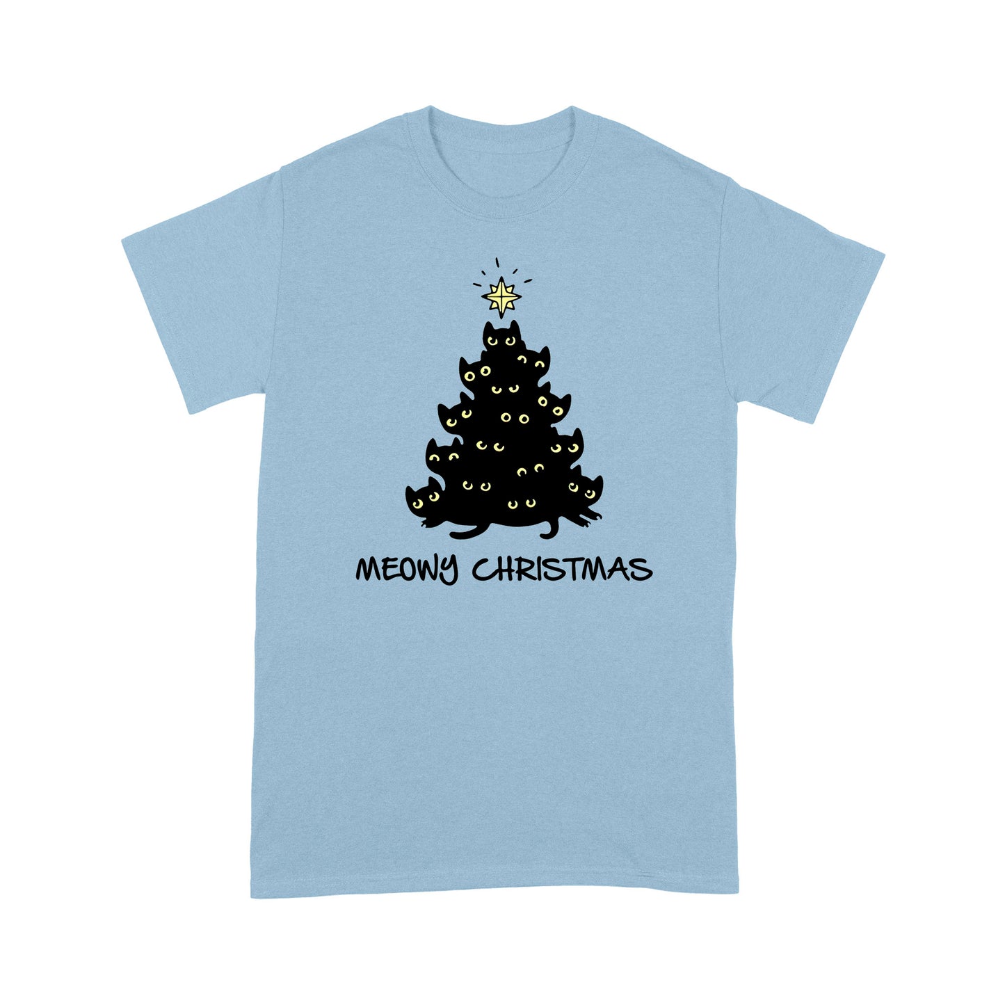 Black Cat Meowy Christmas Funny Quotes T-shirt DL