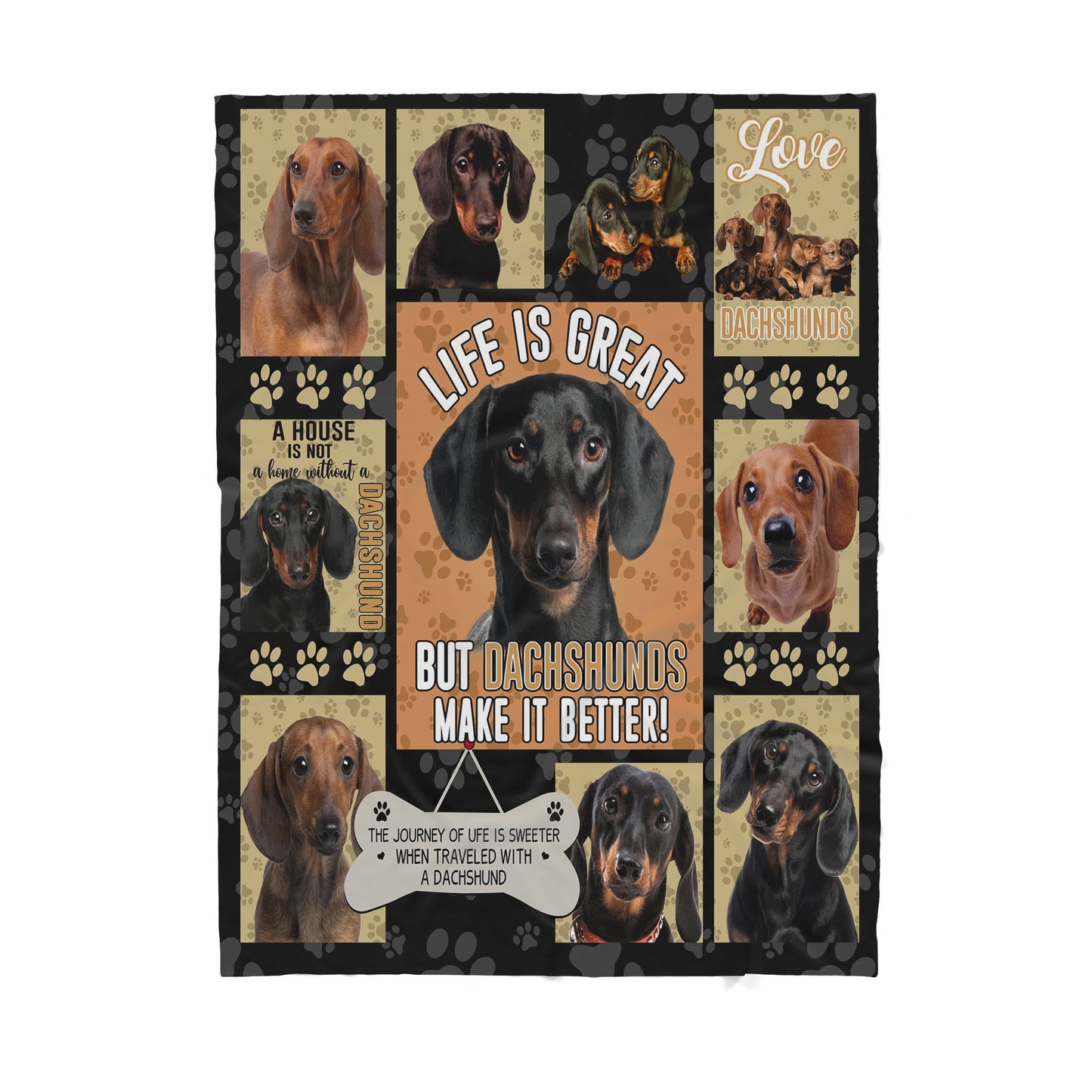 Custom Blanket Dachshund Wiener Make Life Better - Sherpa Blanket DL