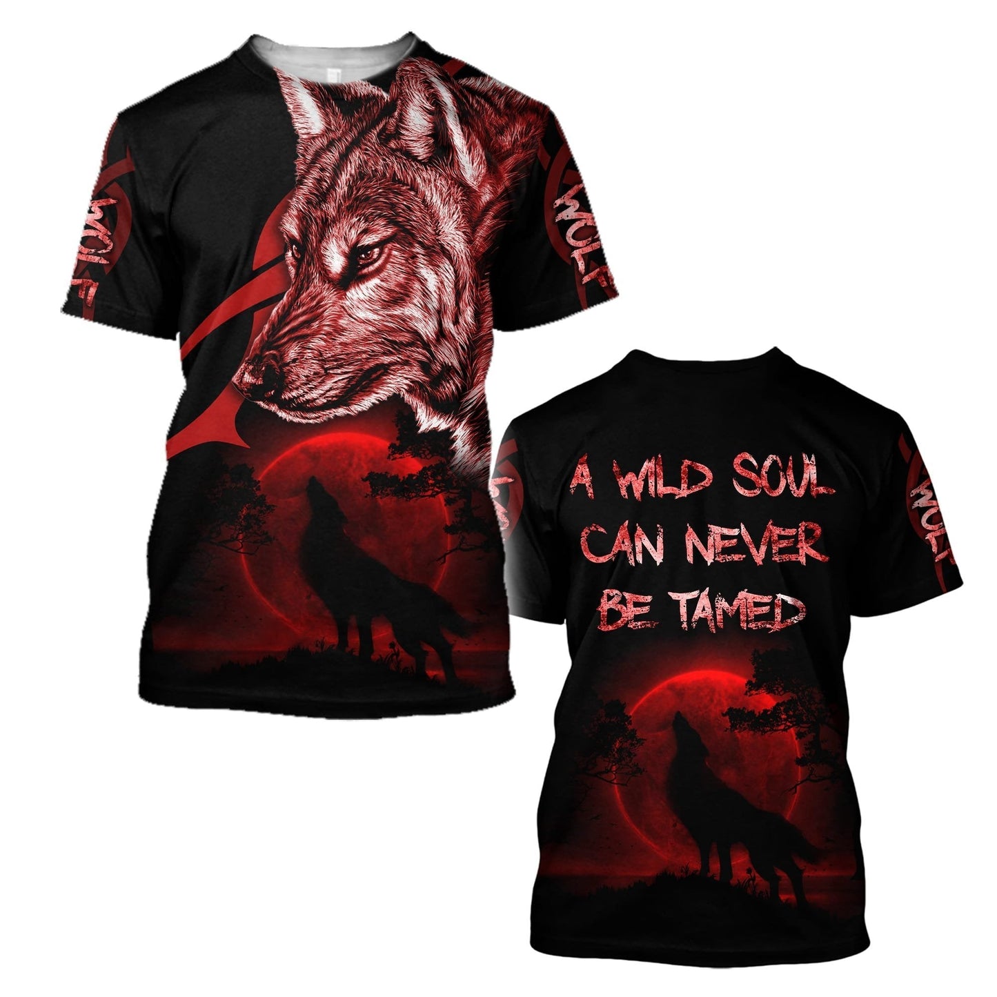 Wolf - A Wild Soul Can Never Be Tamed 3D All Over Printed Unisex Shirts