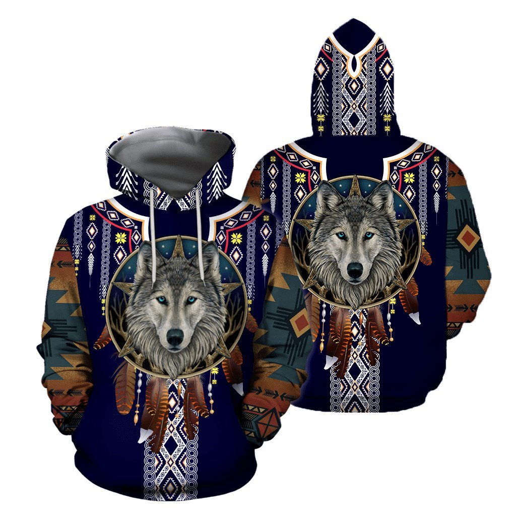 Wolf Native American 3D All Over Printed Unisex Shirts
