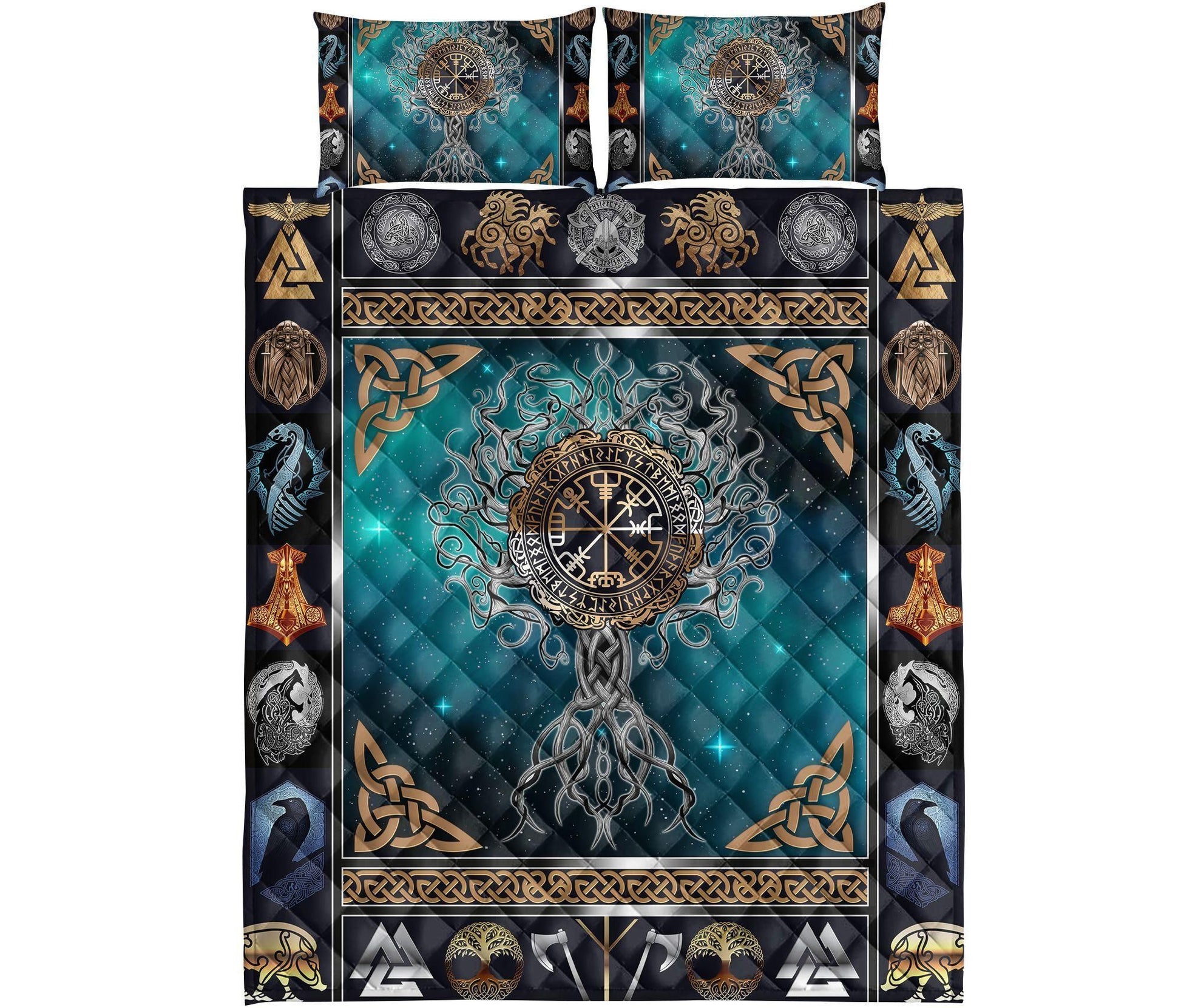 VIKING TREE OF LIFE - QUILT BEDDING SET-Amaze Style™-Twin-Vibe Cosy™