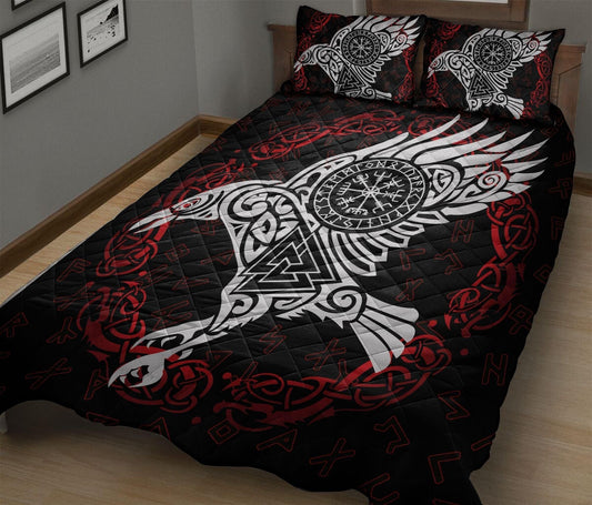 ANTIQUE VIKING RAVEN OF ODIN - QUILT BEDDING SET-Amaze Style™-Twin-Vibe Cosy™