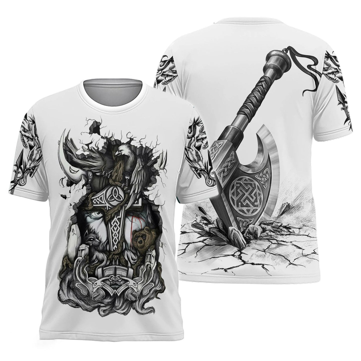 3D All Over Printed Viking Odin Shirts