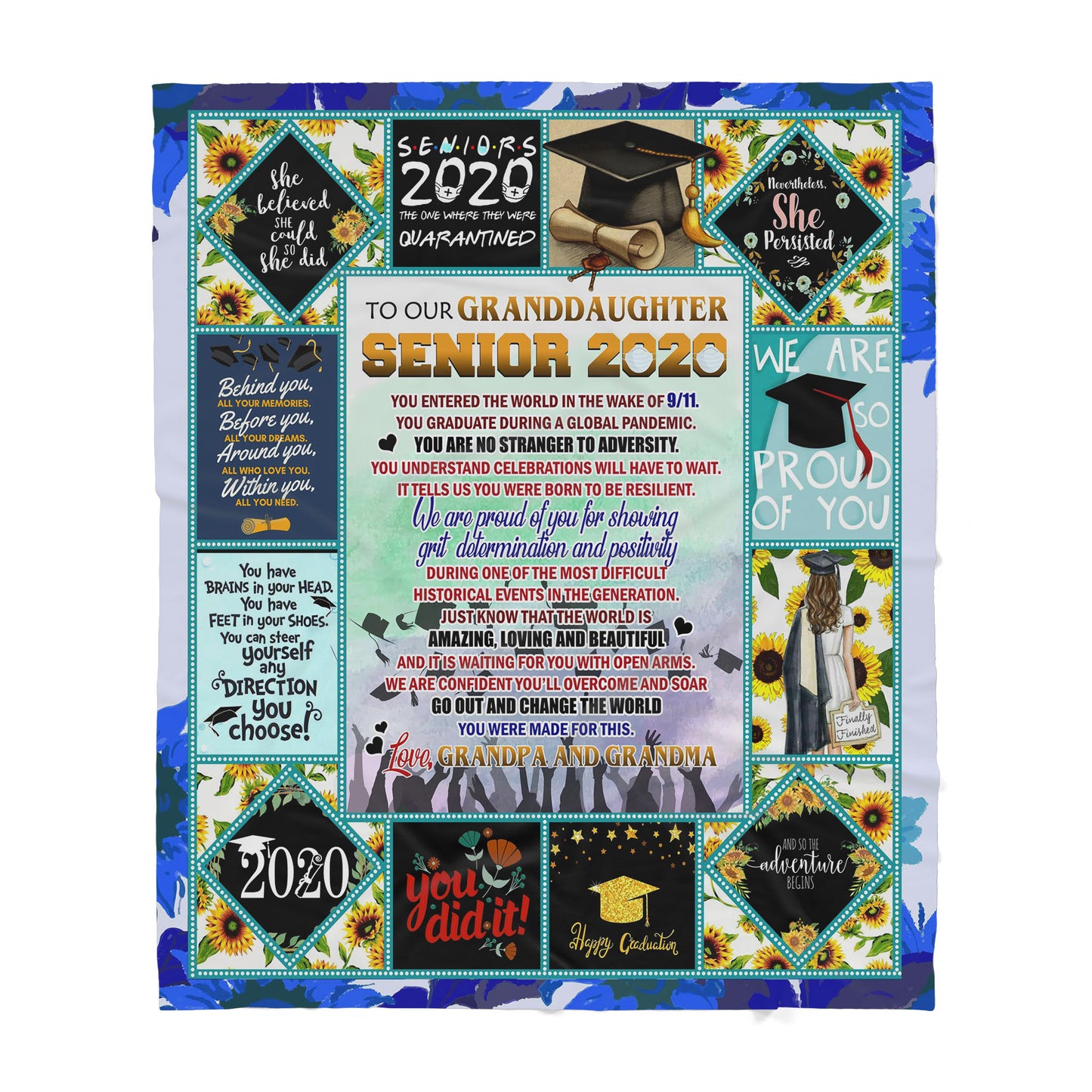 To my daughter Senior 2020 Mom custom blanket - Gift For Daughter- Sherpa Blanket DL