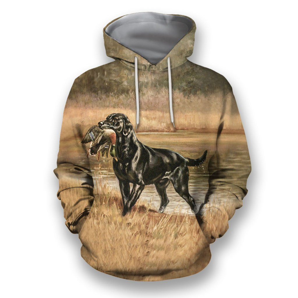 3D All Over Print Black Labrador Retriever Hunting Duck - Amaze Style™-Apparel