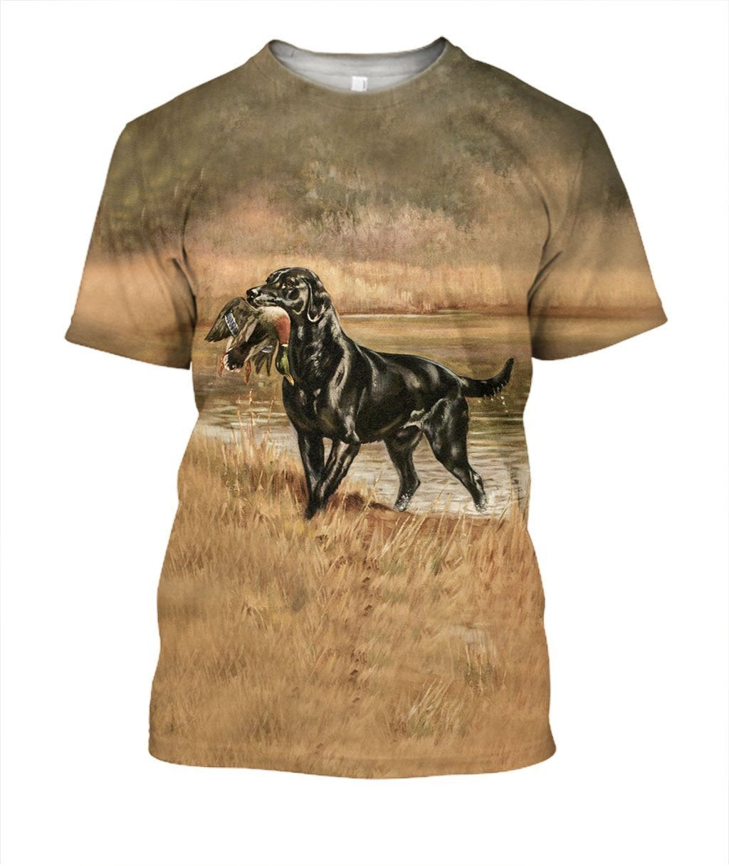 3D All Over Print Black Labrador Retriever Hunting Duck - Amaze Style™-Apparel