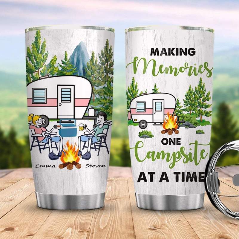 Campfire RV Trailer Beebuble Stainless Steel Tumbler