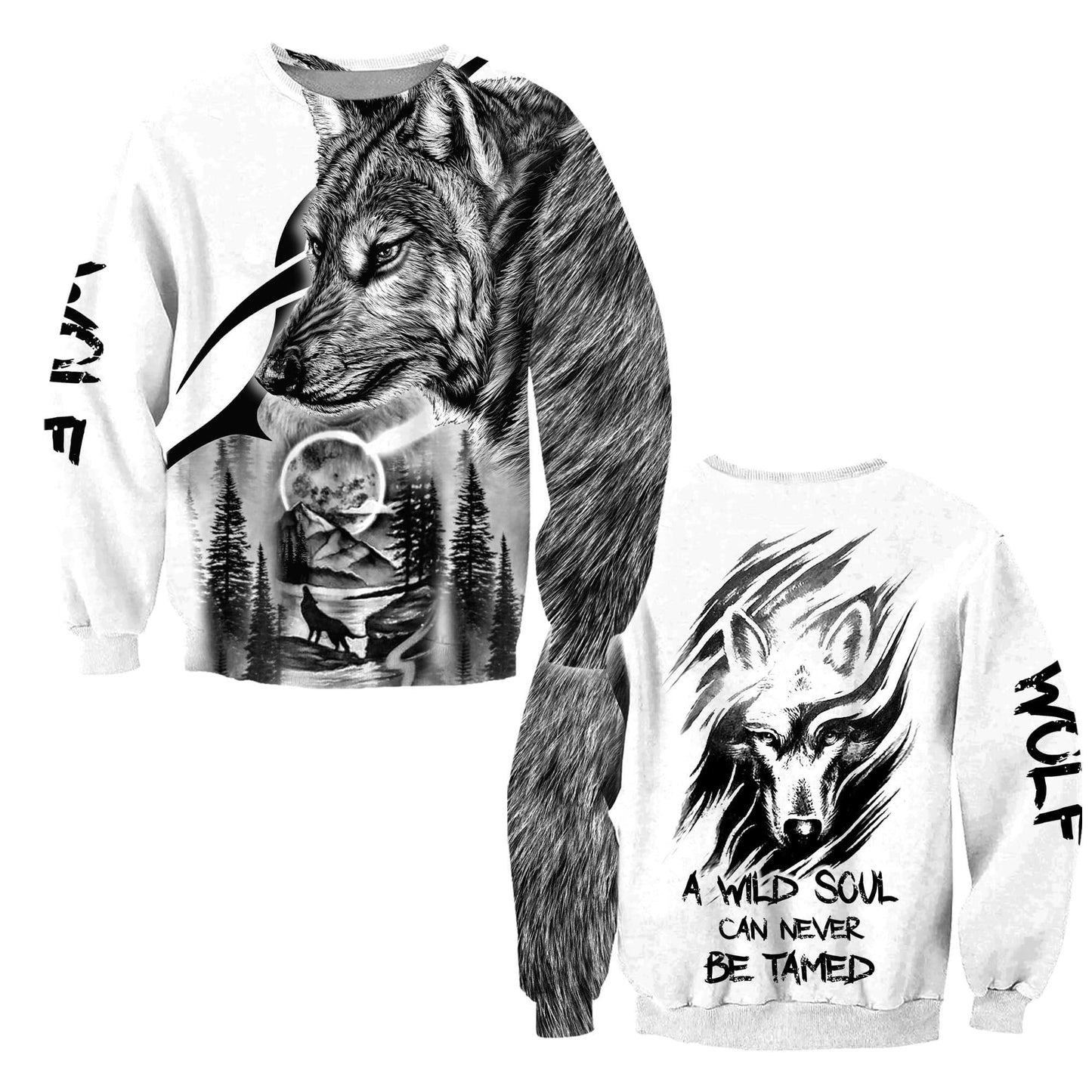 Wolf - A Wild Soul Can Never Be Tamed 3D All Over Printed Unisex Shirts