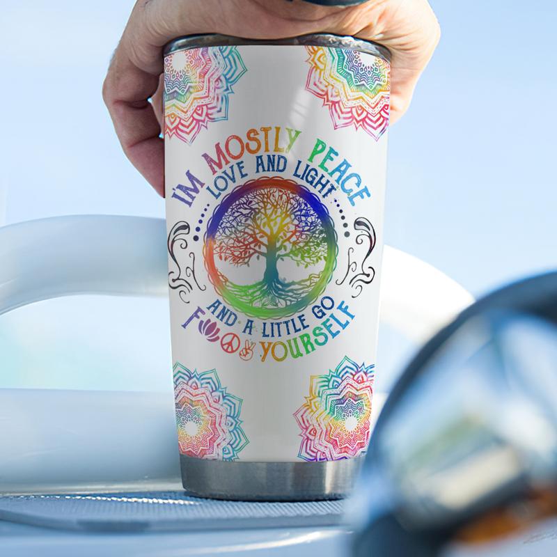 Tie Dye Gnome Hippie Peace And Love Stainless Steel Tumbler