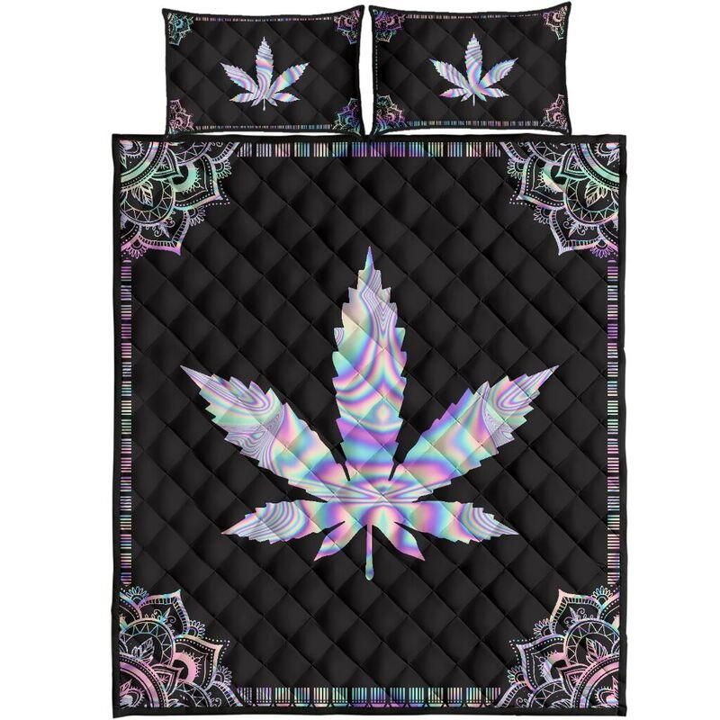 Weed Hologram Hippie 420 Quilt Bedding Set SU270403