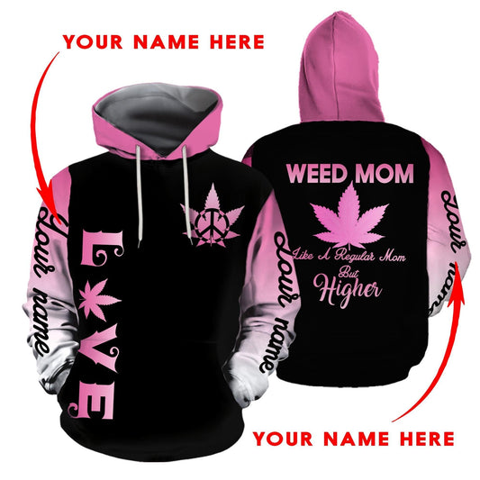 ™ 420 Hoodie Weed Mom 3D all over print Black Pink HD00594