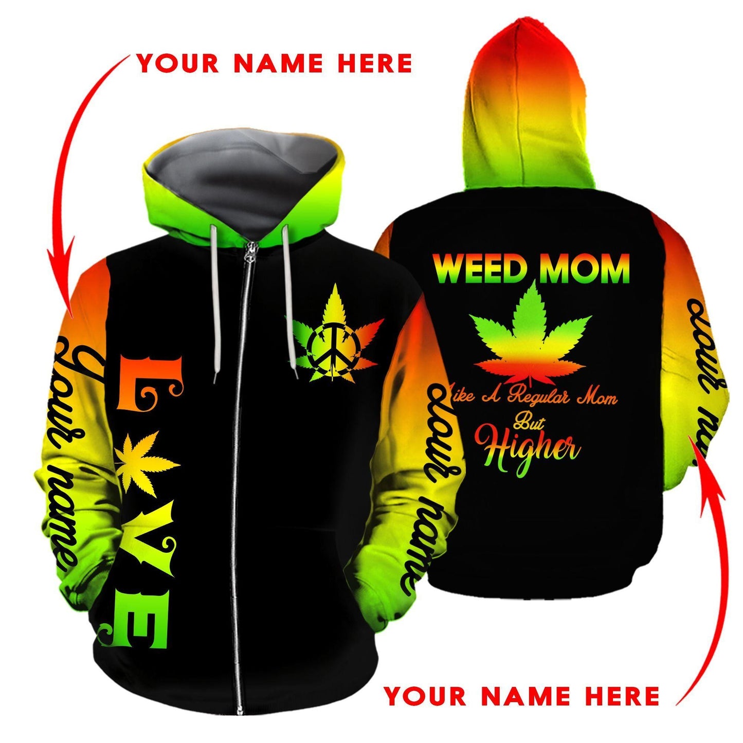 ™ 420 Hoodie Dress Weed Mom 3D all over print Bob Marley Flag HD00701